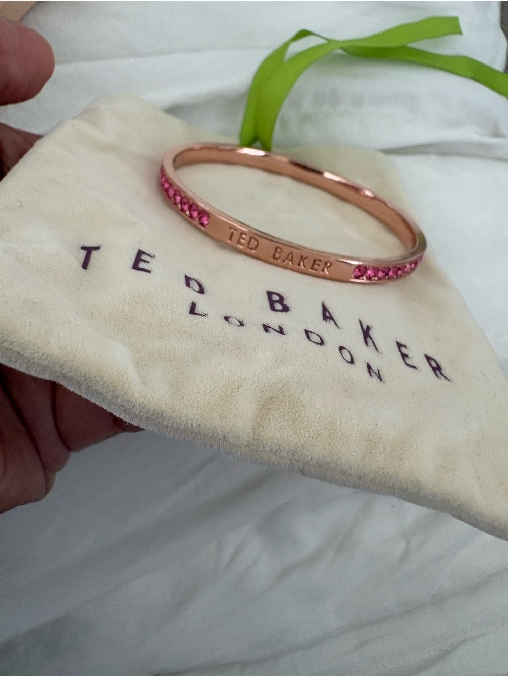 Ted Baker Rose Gold-tone Bracelet with Pink Crystals